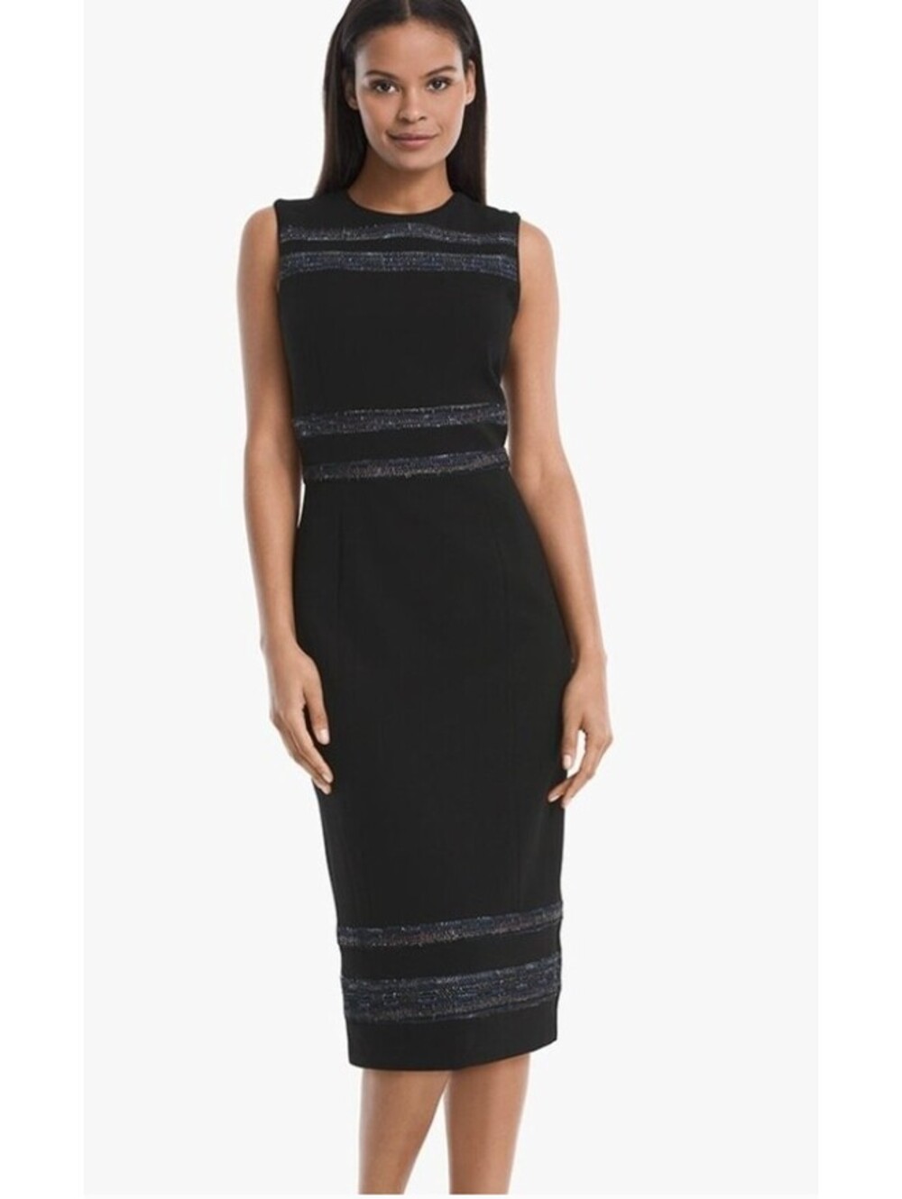 White House Black Market Body Perfecting Tweed Midi Sheath Dress 6
